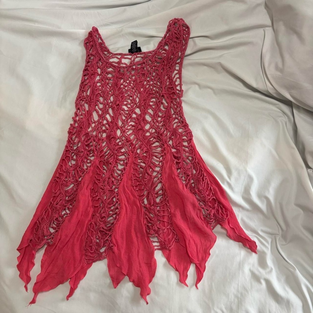 Rue21 Pink Crochet Swim Coverup